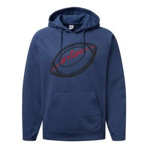 Number One Dad Football Gift Performance Fleece Hoodie