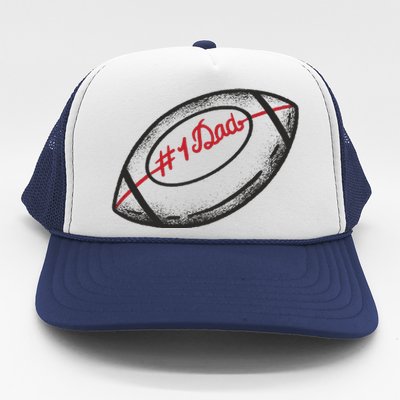 Number One Dad Football Gift Trucker Hat