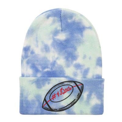 Number One Dad Football Gift Tie Dye 12in Knit Beanie