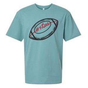 Number One Dad Football Gift Sueded Cloud Jersey T-Shirt