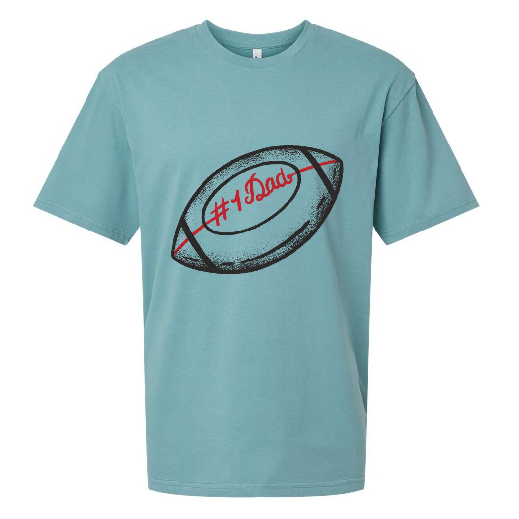 Number One Dad Football Gift Sueded Cloud Jersey T-Shirt