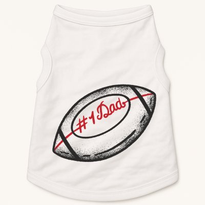 Number One Dad Football Gift Doggie Tank
