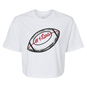 Number One Dad Football Gift Bella+Canvas Jersey Crop Tee