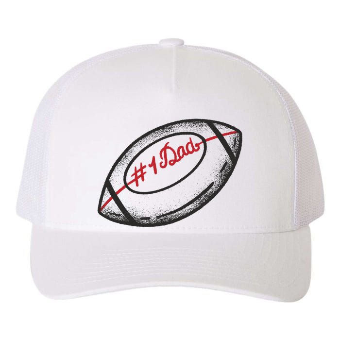 Number One Dad Football Gift Yupoong Adult 5-Panel Trucker Hat