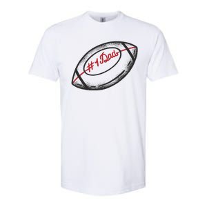 Number One Dad Football Gift Softstyle CVC T-Shirt