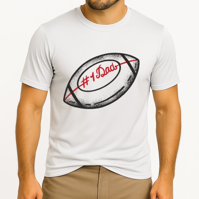 Number One Dad Football Gift Performance Shirt