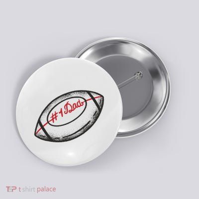 Number One Dad Football Gift Button