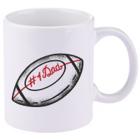 Number One Dad Football Gift 11oz C Handle Ceramic Mug