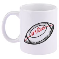 Number One Dad Football Gift 11oz C Handle Ceramic Mug