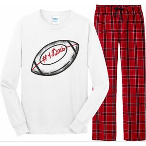 Number One Dad Football Gift Long Sleeve Pajama Set