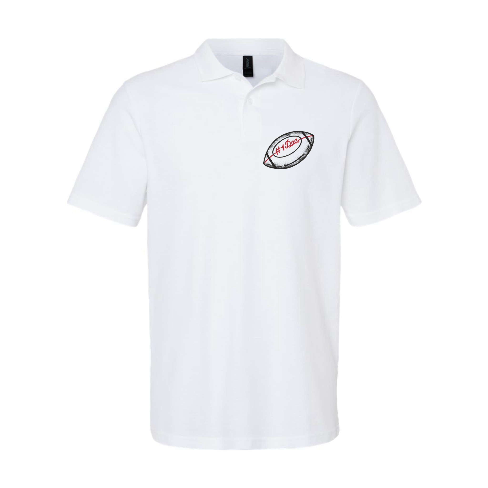 Number One Dad Football Gift Polo