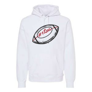 Number One Dad Football Gift Premium Hoodie