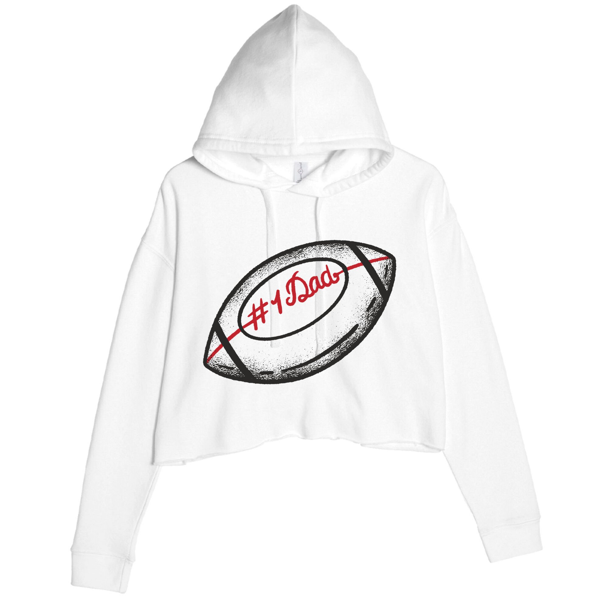 Number One Dad Football Gift Crop Fleece Hoodie