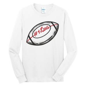 Number One Dad Football Gift Tall Long Sleeve T-Shirt