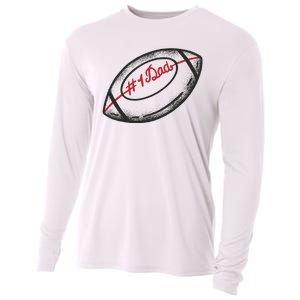 Number One Dad Football Gift Cooling Performance Long Sleeve Crew