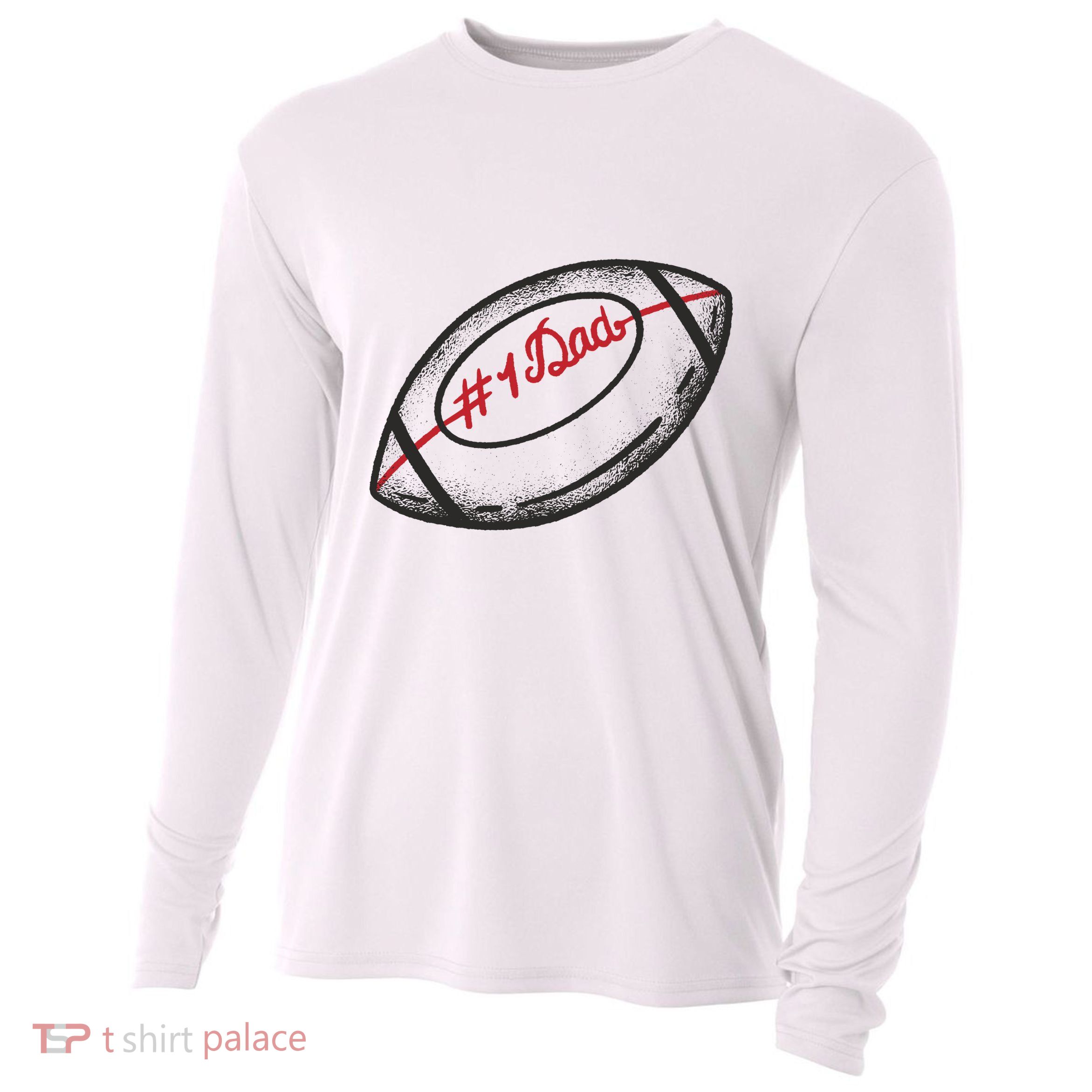 Number One Dad Football Gift Cooling Performance Long Sleeve Crew
