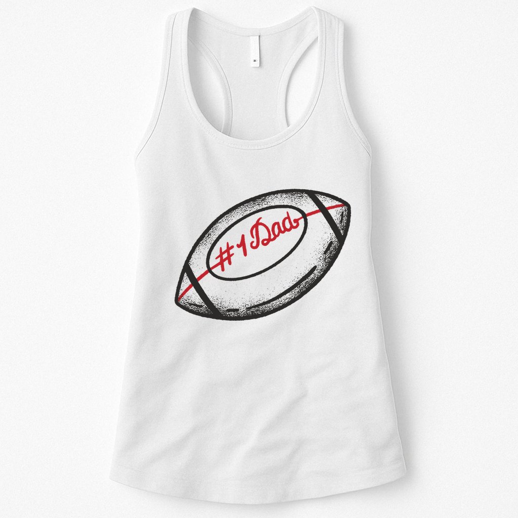 Number One Dad Football Gift Womens Tank Top