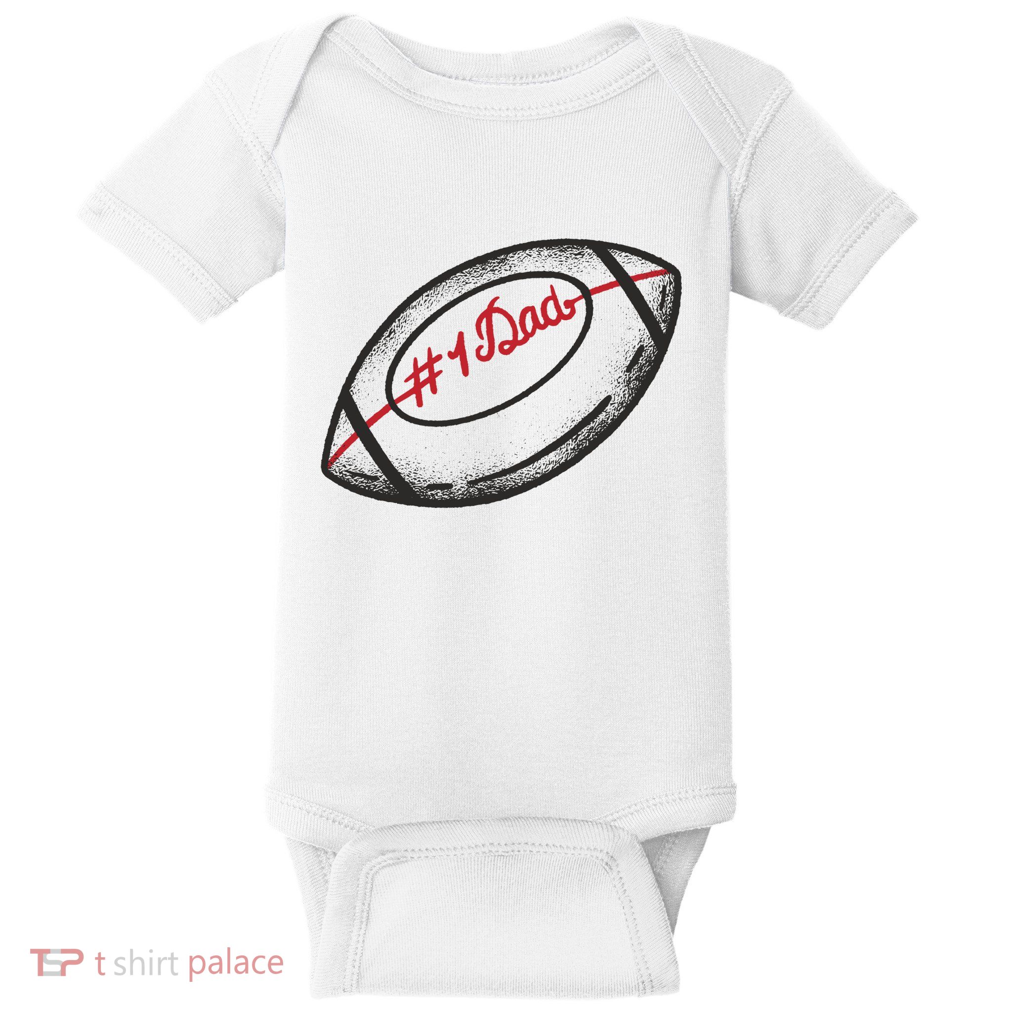 Number One Dad Football Gift Baby Bodysuit