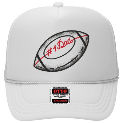 Number One Dad Football Gift Trucker Hat