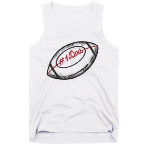 Number One Dad Football Gift Tank Top