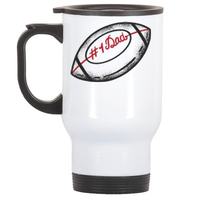 Number One Dad Football Gift Stainless Steel Travel Mug