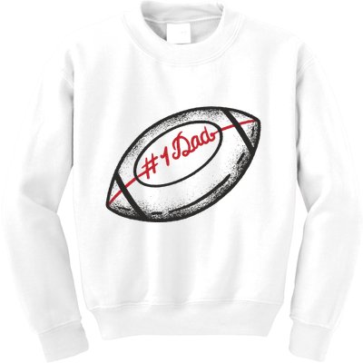 Number One Dad Football Gift Kids Sweatshirt