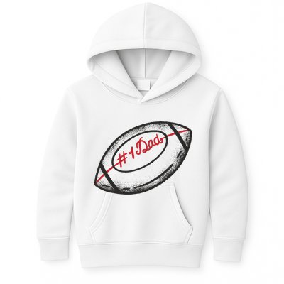 Number One Dad Football Gift Kids Hoodie