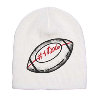 Number One Dad Football Gift Short Acrylic Beanie