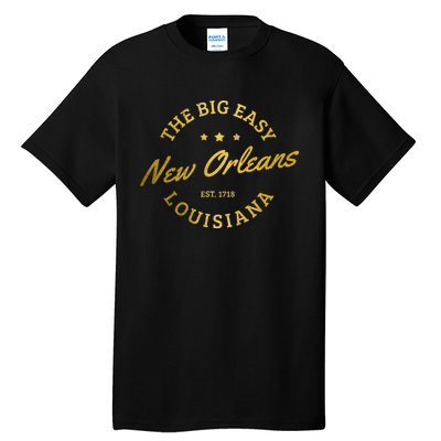 New Orleans Est. 1718 Louisiana Vintage Nola Tall T-Shirt