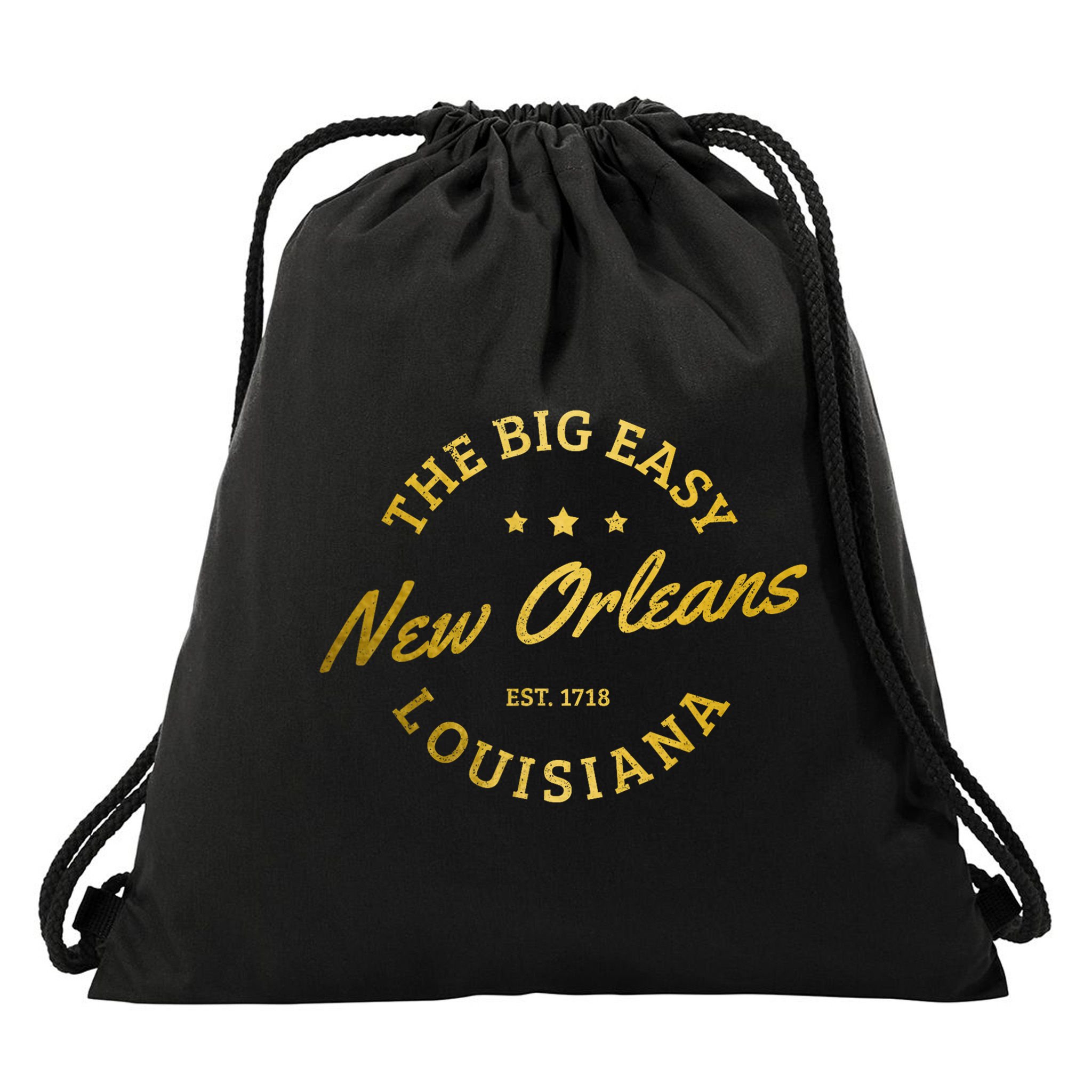 New Orleans Est. 1718 Louisiana Vintage Nola Drawstring Bag