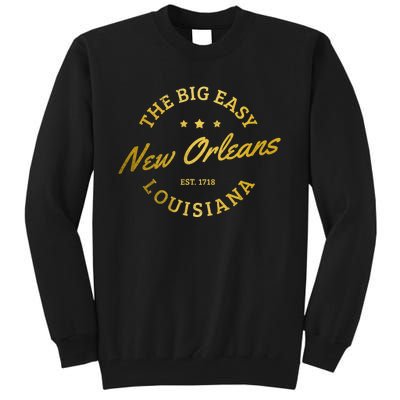 New Orleans Est. 1718 Louisiana Vintage Nola Tall Sweatshirt