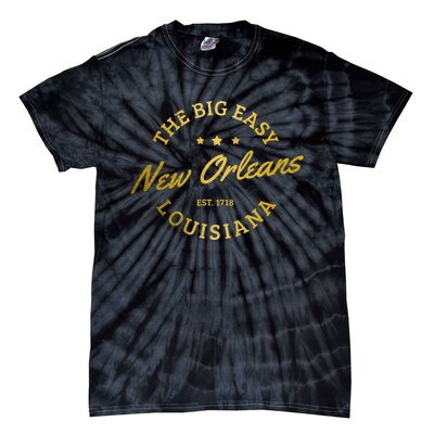 New Orleans Est. 1718 Louisiana Vintage Nola Tie-Dye T-Shirt