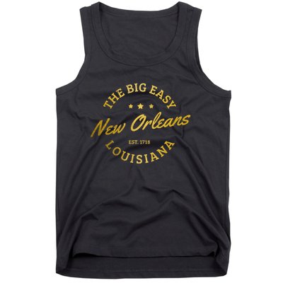 New Orleans Est. 1718 Louisiana Vintage Nola Tank Top