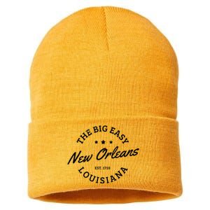 New Orleans Est. 1718 The Big Easy Louisiana Souvenir Gift Sustainable Knit Beanie