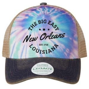 New Orleans Est. 1718 The Big Easy Louisiana Souvenir Gift Legacy Tie Dye Trucker Hat