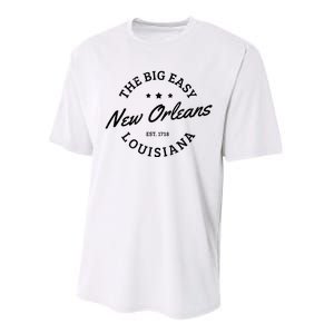 New Orleans Est. 1718 The Big Easy Louisiana Souvenir Gift Performance Sprint T-Shirt