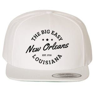 New Orleans Est. 1718 The Big Easy Louisiana Souvenir Gift Wool Snapback Cap