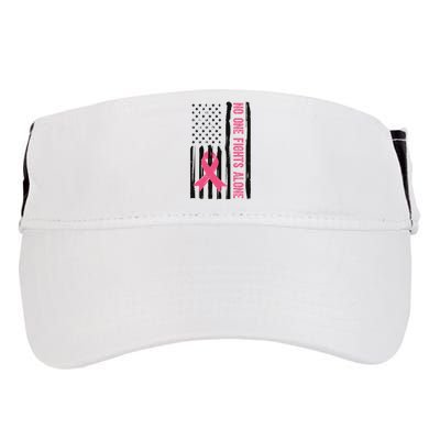 No One Fights Alone Breast Cancer Usa Ribbon Adult Drive Performance Visor