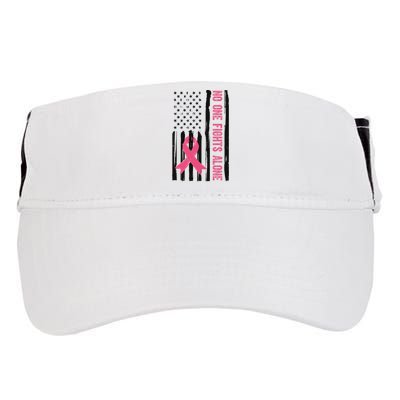 No One Fights Alone Breast Cancer Usa Ribbon Adult Drive Performance Visor