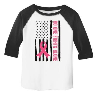 No One Fights Alone Breast Cancer Usa Ribbon Toddler Fine Jersey T-Shirt