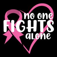 No One Fights Alone Breast Cancer Heart 16 in Basic Backpack