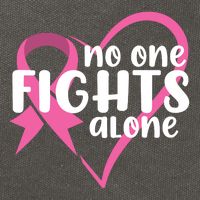 No One Fights Alone Breast Cancer Heart Cotton Canvas Backpack