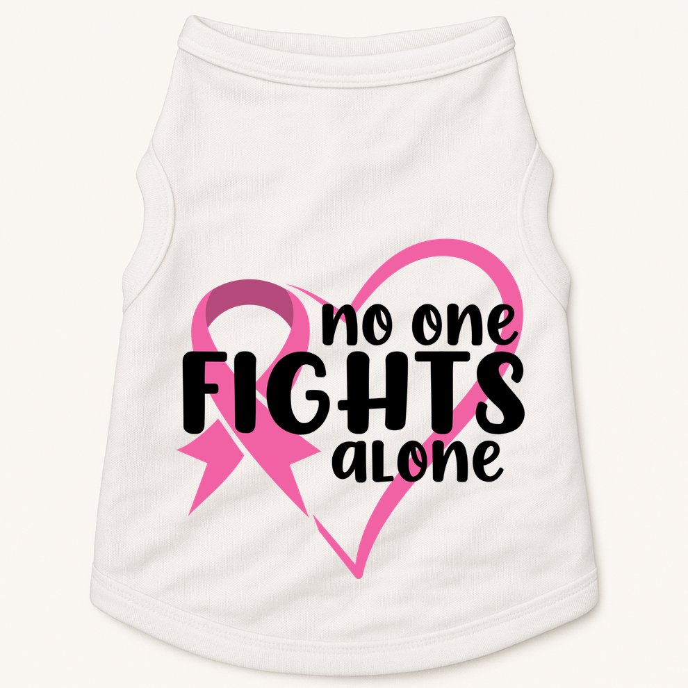 No One Fights Alone Breast Cancer Heart Doggie Tank