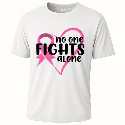 No One Fights Alone Breast Cancer Heart Performance Shirt