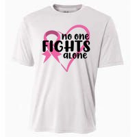 No One Fights Alone Breast Cancer Heart Cooling Performance Crew T-Shirt