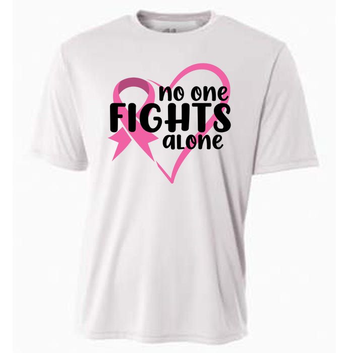 No One Fights Alone Breast Cancer Heart Cooling Performance Crew T-Shirt