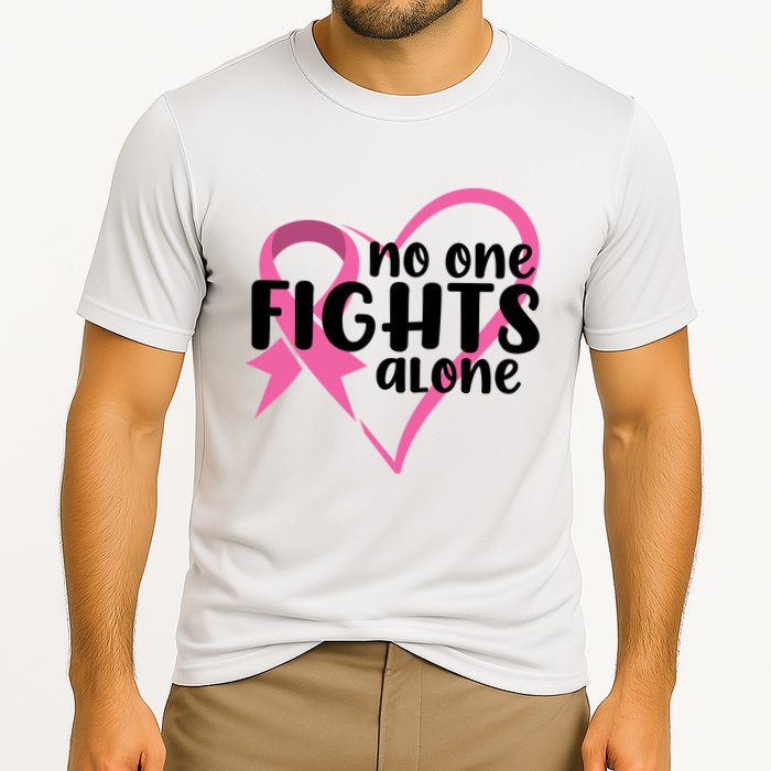 No One Fights Alone Breast Cancer Heart Cooling Performance Crew T-Shirt