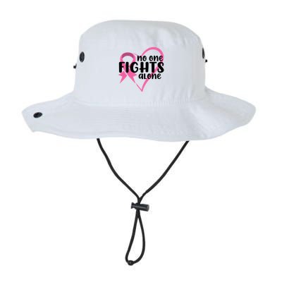 No One Fights Alone Breast Cancer Heart Bucket Hat