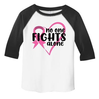 No One Fights Alone Breast Cancer Heart Toddler Fine Jersey T-Shirt