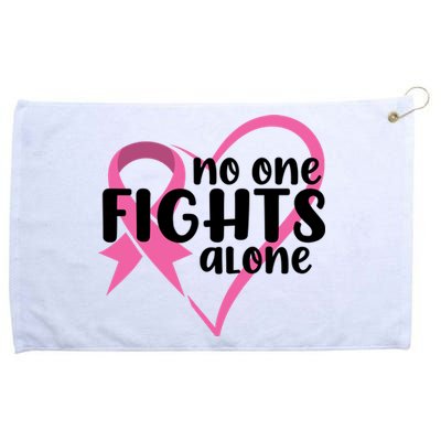 No One Fights Alone Breast Cancer Heart Grommeted Golf Towel